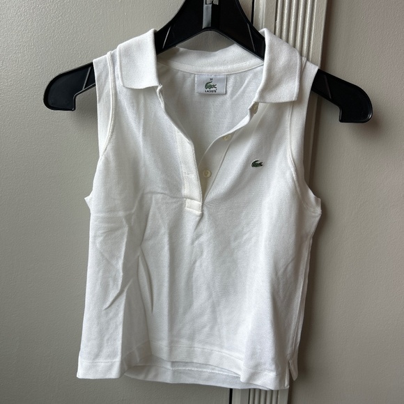 Lacoste Tops - Lacoste Sleeveless White Polo Top – Size 38 (Small)